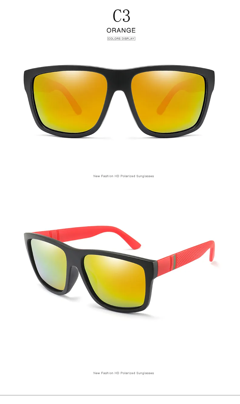 Designer Polarized Sunglasses Unisex Vintage Square Sun Glasses_voghion.com