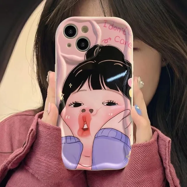 Spoof Girl Boy deguna knaibles viļņveida TPU telefona maciņš iPhone 15 11 12 Pro 13 Mini 14 7 8 Plus X XS Max XR SE vāciņam_voghion.com