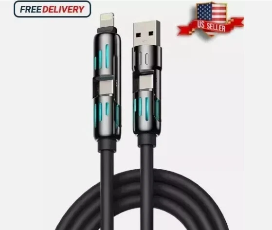 4 In 1 Multi-USB Charging Cable - MAX 240W Fast Charging/With USB A+ Type-C 5ft_voghion.com