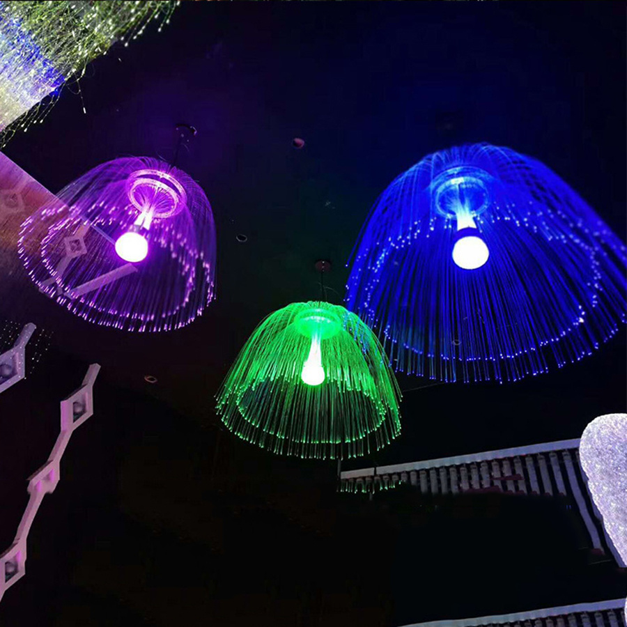 80CM Fibra Ottica Medusa Natale String Light Dandelion Fairy Garland Light Romantic Atmosphere Party Wedding Hanging Light_voghion.com