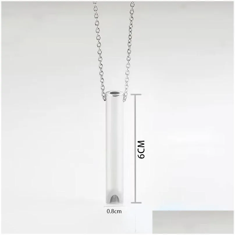 Anhänger Halsketten Edelstahl Pfeife Röhre Halskette Goldkette Meditation Atmung Linderung Angst Frauen Männer Outdoor_voghion.com