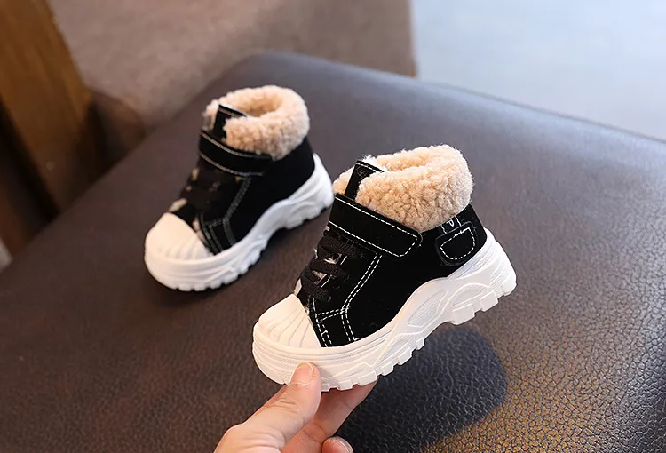 Botas cálidas de invierno para niños, nuevas, gruesas, de algodón, impermeables, cortas, Happysteps, para bebés y niñas, talla EE. UU._voghion.com
