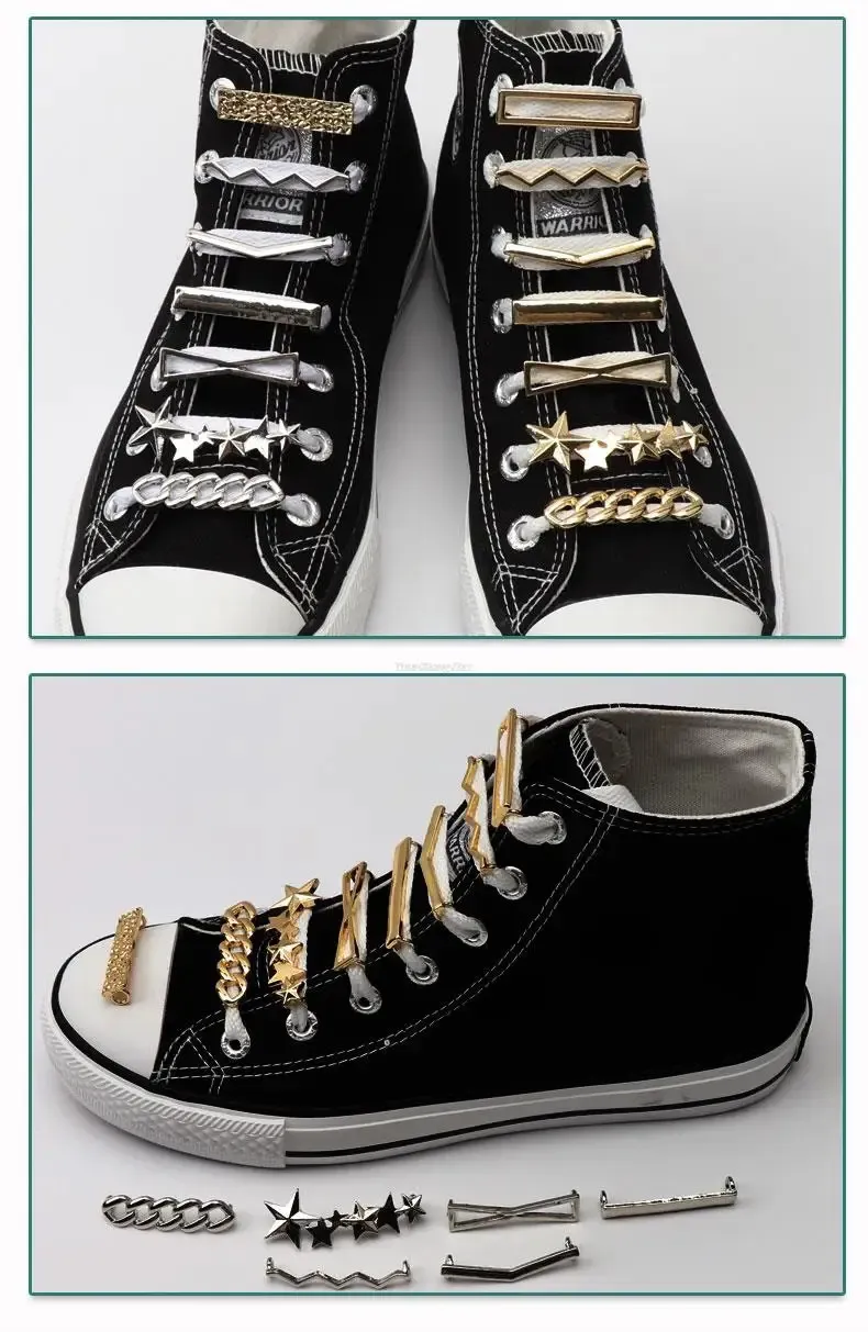 Shoe Parts Accessories 1Pcs Metal Charms Fashion Gold sier Sneakers Girl Gift decoration DIY Shoelaces Buckles Shoes_voghion.com