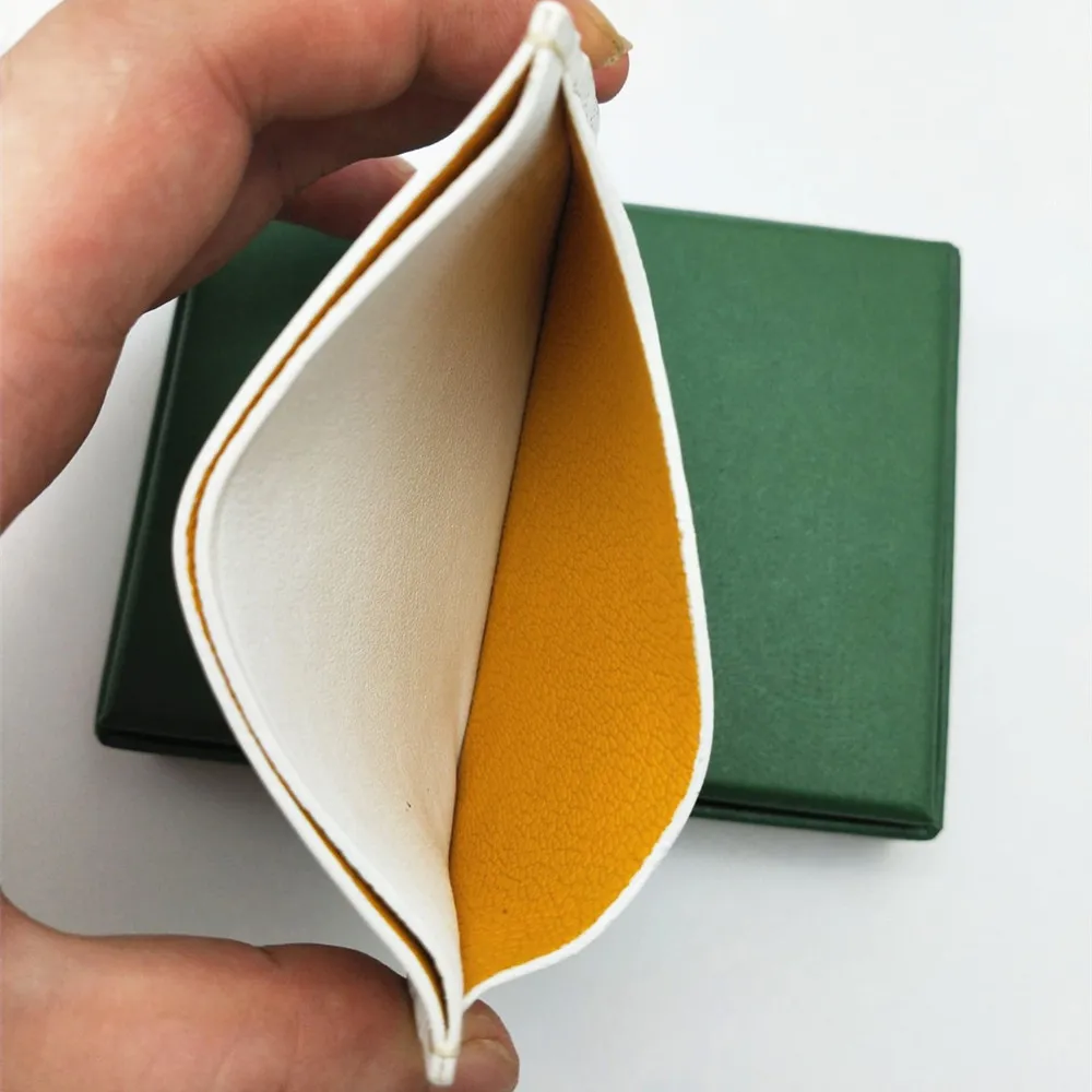 New Men Women Credit Card Holder Coated Canvas With Real Leather Pocket Mini Slim Wallet With Box_voghion.com