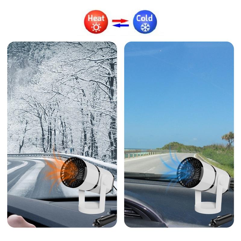 Chauffage électrique de voiture 12 V/24 V, ventilateur de chauffage électrique 2 en 1, désembuage de pare-brise, dégivreur pour voitures et camions 150 W/200 W_voghion.com
