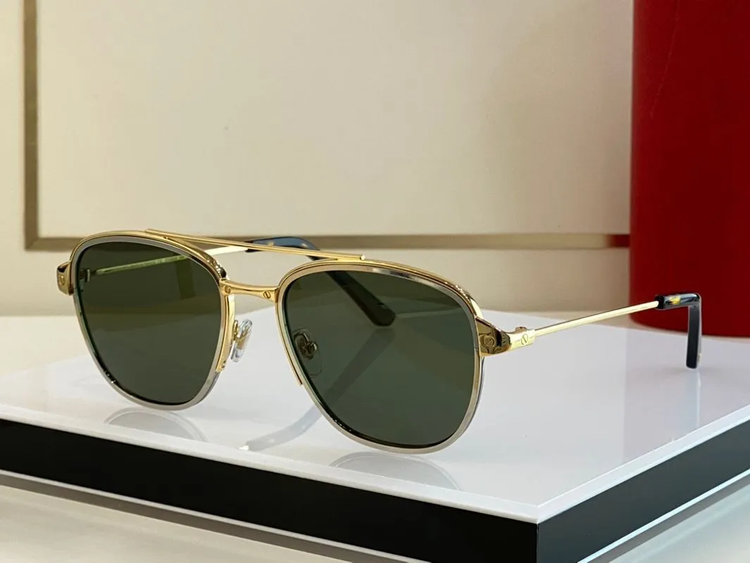 Pilot Sunglasses Men Square Gold Plated Brushed Platinum Finish_voghion.com