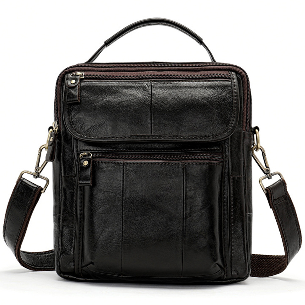 Marant Leather Men's Shoulder Bag Cowhide Casual Handbag Crazy Horse Leather Retro Men's Bag Messenger Bag_voghion.com