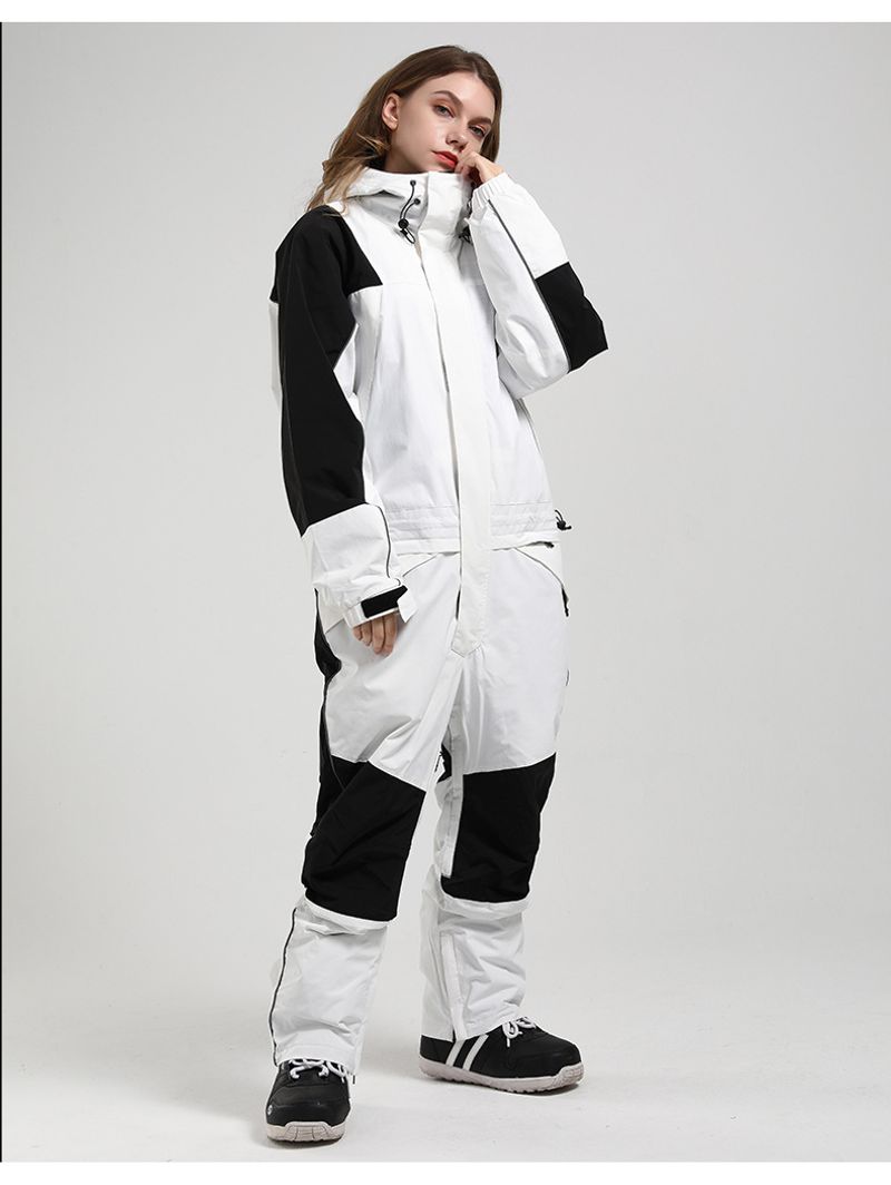 New ski female set fluorescent camouflage warm waterproof breathable night field single and double board one-piece snow_voghion.com