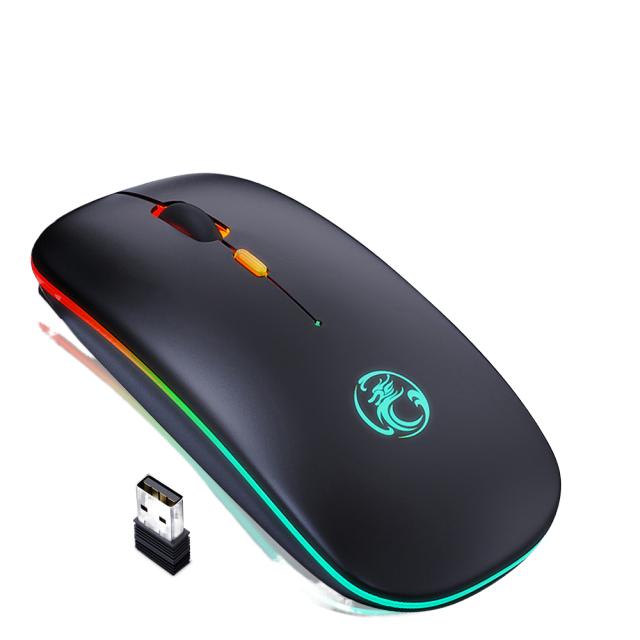 Mouse wireless silenzioso con retroilluminazione RGB, ricaricabile, ergonomico, Bluetooth/2.4G, ideale per ufficio e gaming._voghion.com