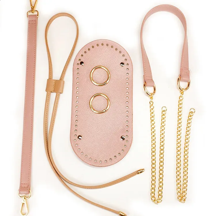 1 tracolla per borsa fatta a mano, set di fondi in pelle intrecciata con accessori hardware per zaino fai da te 240725_voghion.com
