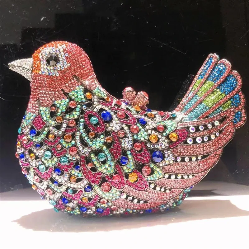 Neueste Damen-Clutch-Taschen für die Braut, bunte Handtasche mit Tier- und Vogelmotiv, handgefertigte Braut-Geldbörsen 240823_voghion.com