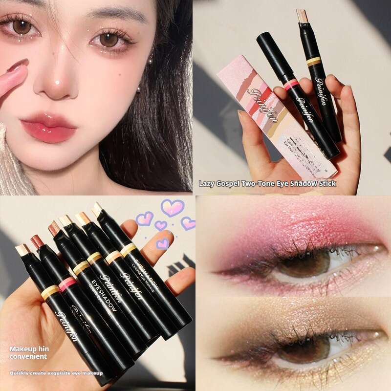 Gradient Lazy Eye Make-up Dekoration wasserdicht wischfest Dual Color Lidschatten Stick_voghion.com