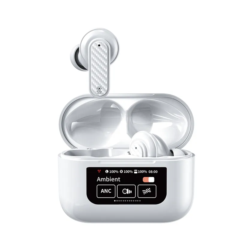 Nuove cuffie YW08 TWS auricolari wireless touch screen in-ear con display LED, riduzione del rumore ANC, auricolari da gioco_voghion.com