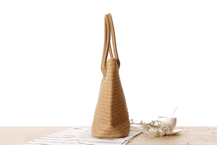 Women's fashion single shoulder straw bag pastoral style beach bag_voghion.com