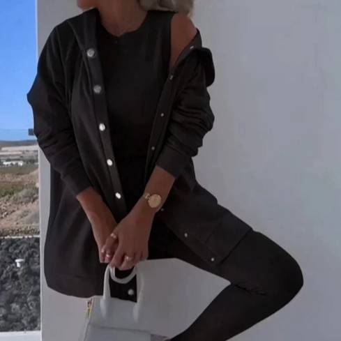 Ensemble 3 pièces pour femme : sweat à capuche, débardeur côtelé et pantalon de jogging – Tenue décontractée coupe slim – Du S au 5XL_voghion.com