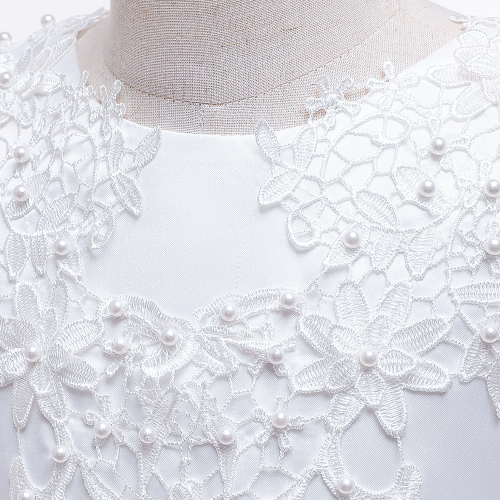 Petite robe Tutu à fleurs pour fille, fête d'anniversaire, communion, perlée, nouvel an, noël, princesse, manches volantes, 2024_voghion.com
