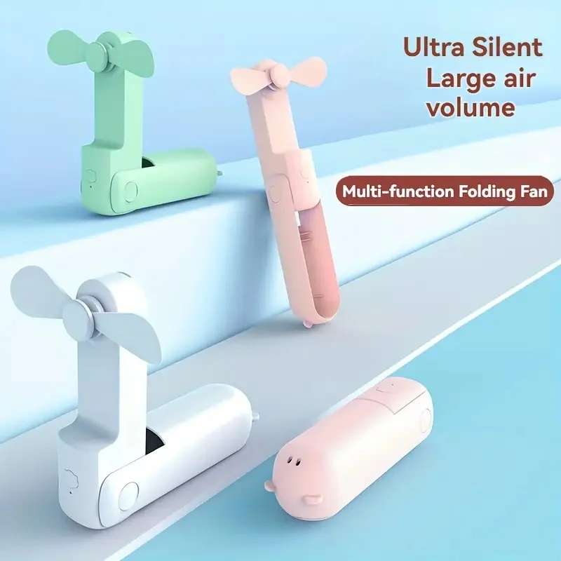 Handheld Mini Fan With 3 Speeds Usb Rechargeable Portable Design_voghion.com