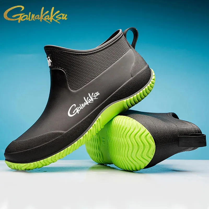 Bottes de pluie antidérapantes pour hommes, chaussures de randonnée en plein air, imperméables, tendance été hiver, pêche, Plus Veet, 35-45 240612_voghion.com