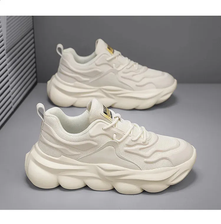 Versatile Spring Leisure Sport Running Sneakers Breathable Mens Lightweight Thick Bottom Trendy Shoes 241015_voghion.com