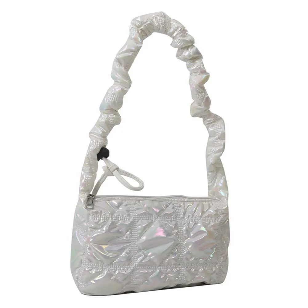 Damen Gepolsterte Schulter Hobo Achselhöhle Wolke Plissee Tasche Drstring Gesteppte Crossbody Mädchen Stilvolle Satchel PurseC241216_voghion.com