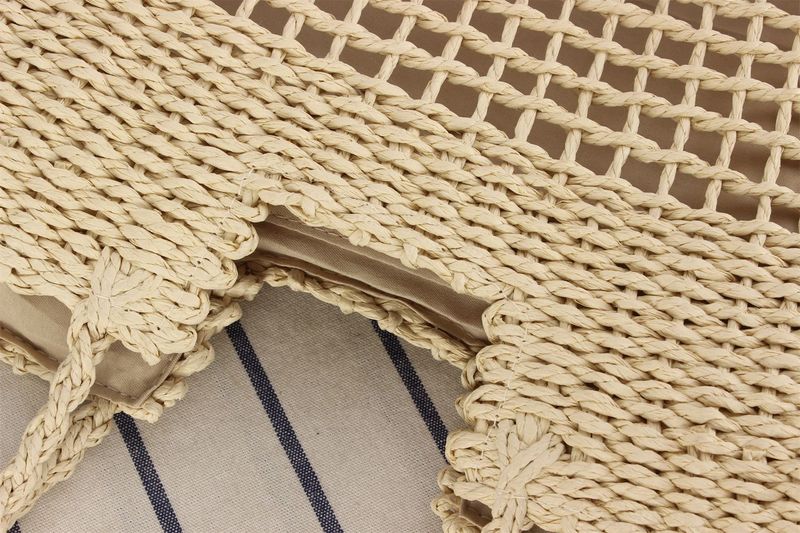 Gewebte Tasche aus Papierseil, neue französische Nischen-Hohlgewebetasche, eine Schulter, handgehaltene Strandtasche mit_voghion.com