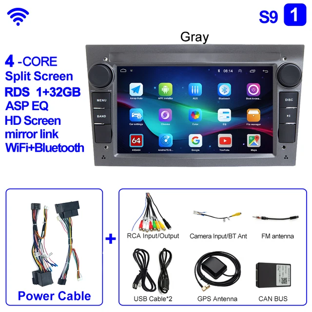 CAIXI 2 Din Android 12 Car Radio Multimedia For Opel Astra H G J Antara Vectra C B Vivaro Astra H Corsa C D Zafira B Carplay GPS_voghion.com