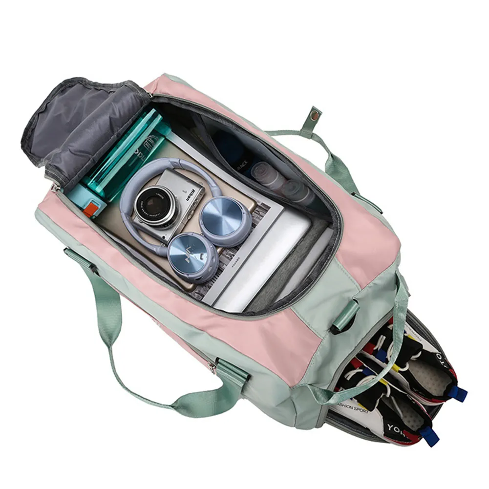 Gym Handbags Fiess Shoulder Men Women Oxford Sport Yoga Backpack Travel Tote Bag With Shoe Compartment_voghion.com