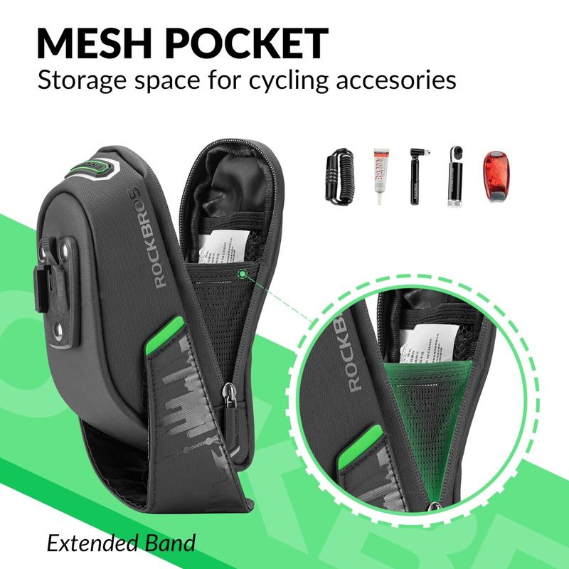 ROCKBROS Waterproof Saddle Bicycle Bag For MTB (Mountain Bike), Seat Bag, Medium (M), Shipped By DHL_voghion.com