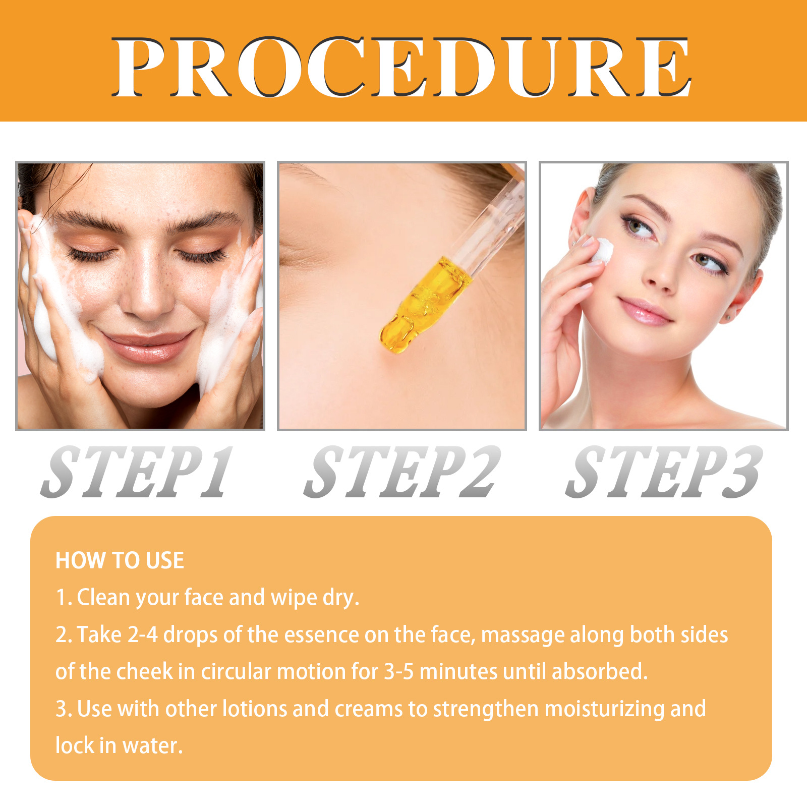 OUHOE Vitamin C Feuchtigkeitsspendende und aufhellende Haut Aufhellende Feuchtigkeitsspendende und straffende Essenz_voghion.com