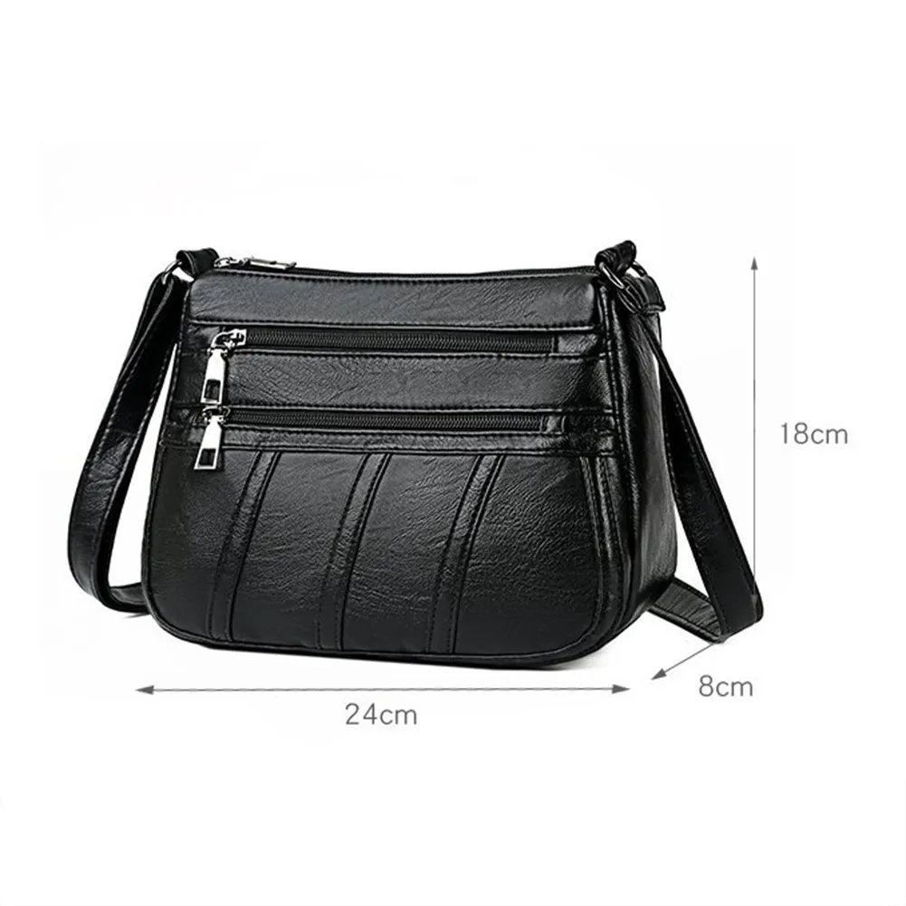 Borsa a tracolla da donna alla moda, in pelle PU, semplice e solida, messenger bag multitasche da donna._voghion.com