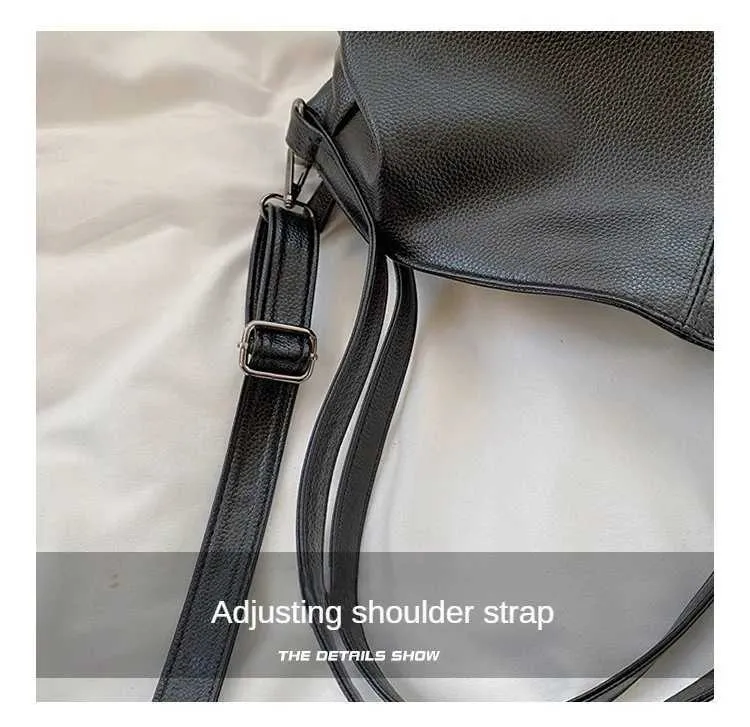 Large black shoulder large homeless shopping solid color high-quality leather cross body handbag womens travel bag_voghion.com