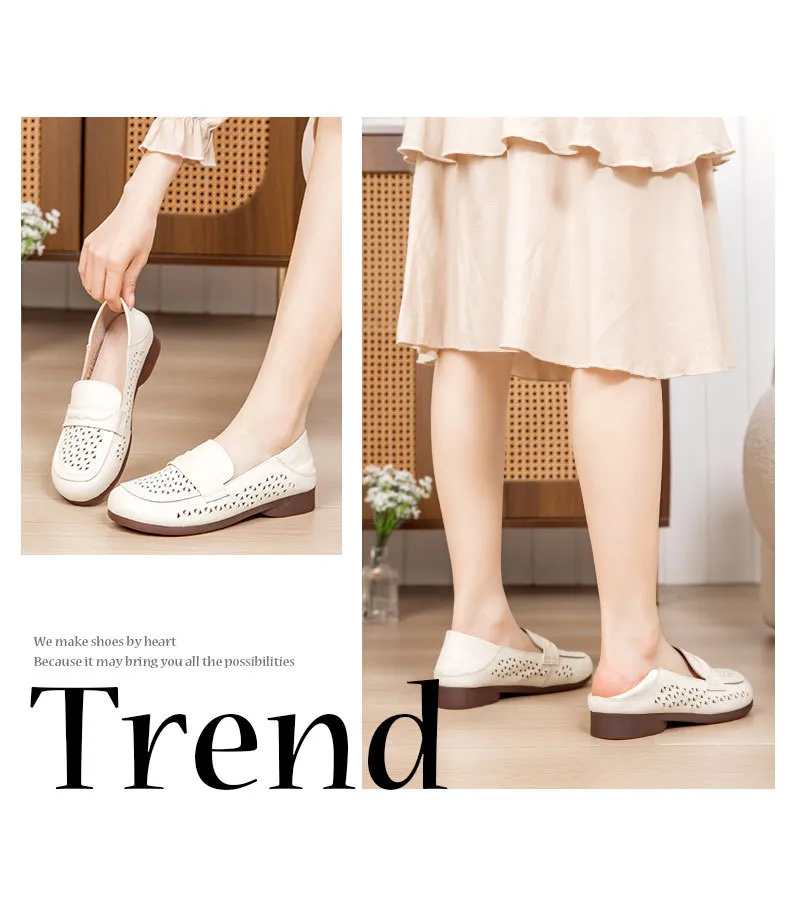 Comfortable Breathable Flat Loafer Shoes For Women Summer Design_voghion.com