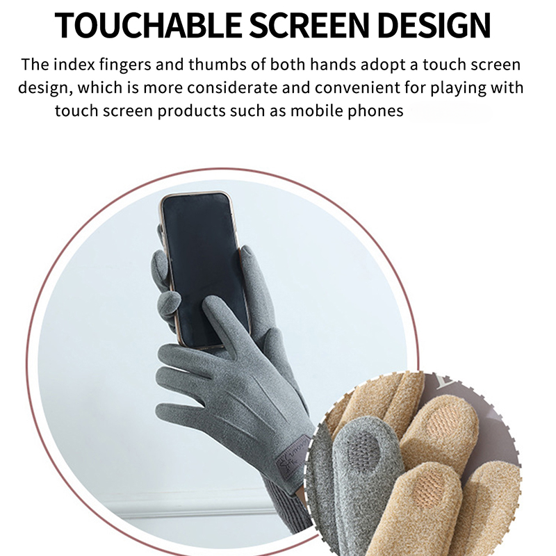 Men's Thermal Fleece Lined Cycling Gloves With Touch Screen_voghion.com