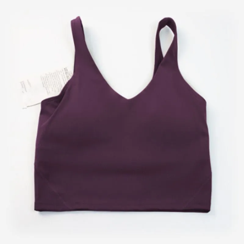 maiou align u haine de sală ținută de yoga cu uscare rapidă femei casual alergare nud sutien sport strâmt vestă sport lenjerie intimă_voghion.com