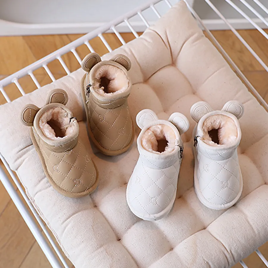 Baby Winter Warm Rutschfeste Jungen und Mädchen Schneestiefel Klettverschluss Kidsnest Kinder Kaninchen Cartoon Schuhe 1-6 Jahre alt Größen_voghion.com