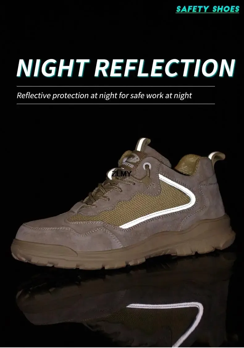 Chaussures de sécurité pour hommes, sans embouts métalliques, embouts en plastique, isolées, 6 kV, réfléchissantes, 250402_voghion.com