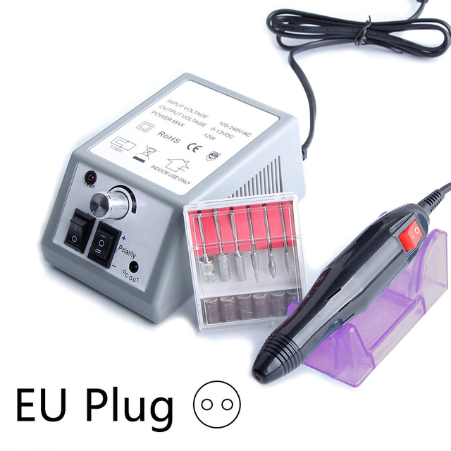 Ponceuse à ongles électrique pour manucure, lot de 6 fraises, forets, dissolvant de cuticules, machine de pédicure, nail art_voghion.com