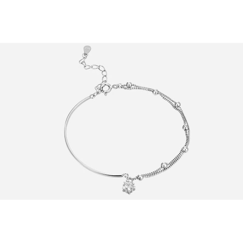 Star Half Bracelet Girl Plated Pure Sier Small And Simple Internet Celebrity Instagram Double Layer Handpiece_voghion.com