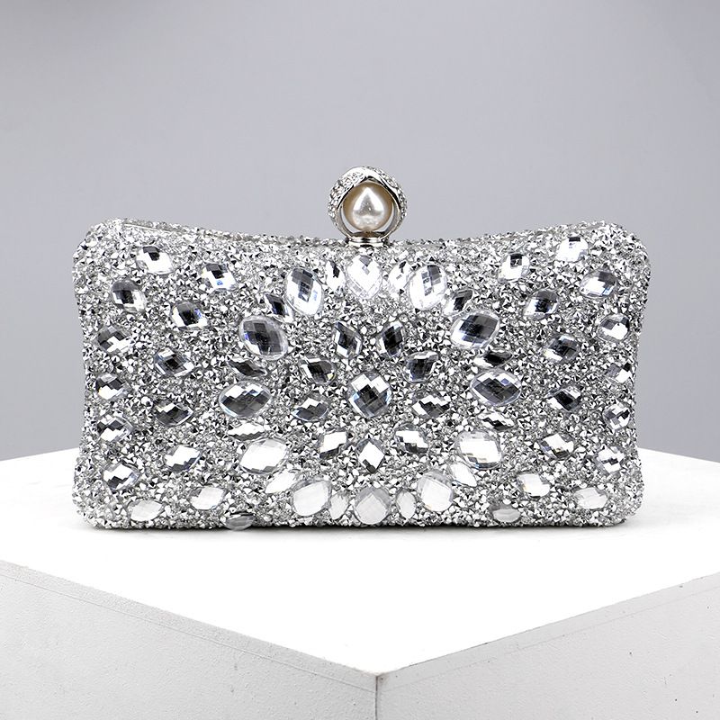 Sac de soirée polyvalent pour banquet de mode féminine avec incrustations de diamants populaires_voghion.com