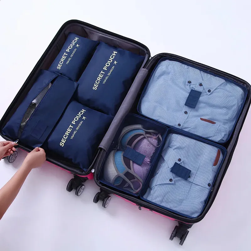 7 Teile/satz Reise Lagerung Taschen Hause Reißverschluss Digitale Daten Kabel Organizer Für Kleidung Schuh Lage Verpackung Cube Koffer Ordentlich_voghion.com