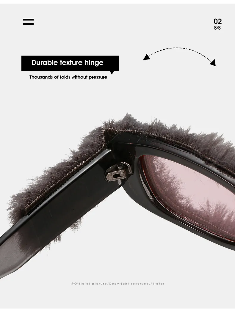 Furry Rectangle Sunglasses For Women Trendy Stylish Winter Shades_voghion.com