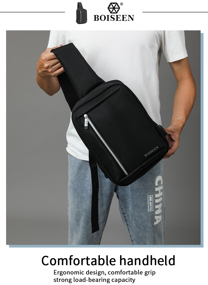Boiseen nuovo marsupio da uomo cross-border business grande capacità borsa a tracolla con cerniera borsa portaoggetti con ricarica USB all'ingrosso_voghion.com