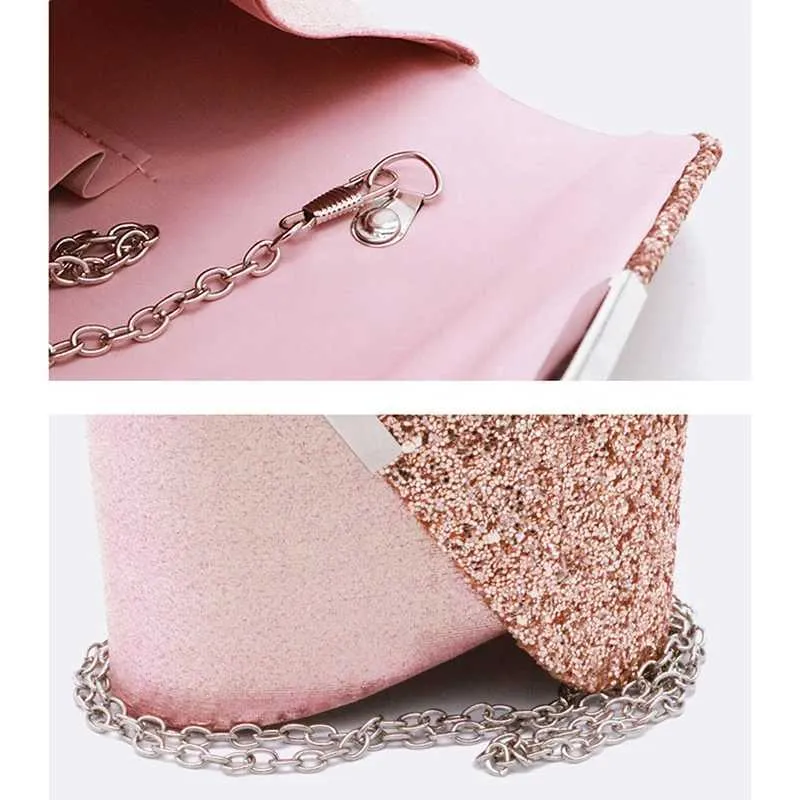 Elegant Women's Clutch Evening Bag With Chain Shoulder Strap_voghion.com