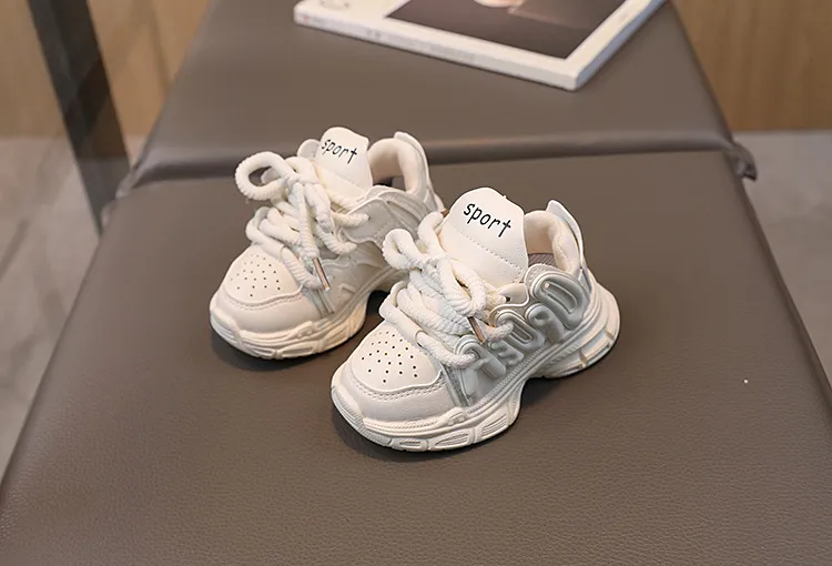Pigersneakers Børn Børn Trendy Pink Beige Platform Snøresko Littlesprouts Børn Løbesko Skridsikre Pigesko_voghion.com