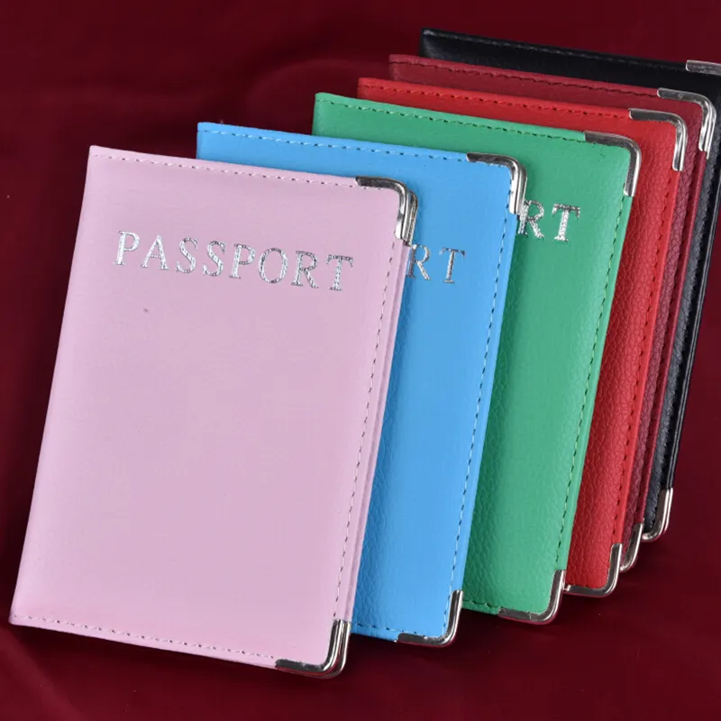 1 peça capas casuais de couro sintético porta-cartão de identidade de viagem capa protetora para passaporte_voghion.com