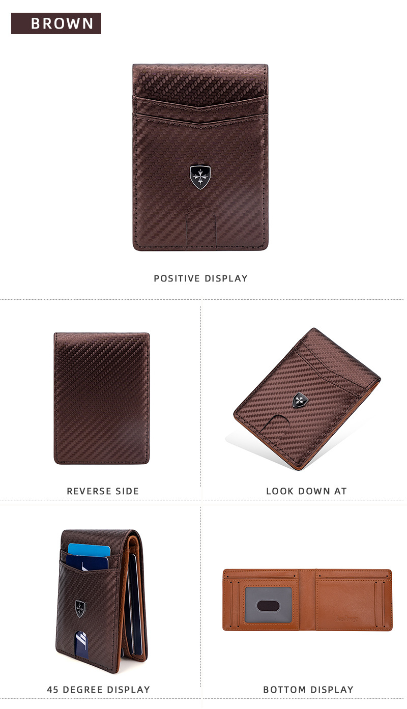 Münzbörsen und -halter Herrenbrieftasche Kurze RFID-Kohlefaser-Dollar-Clip Dünn Multi-Kartensteckplatz Magnetischer Kartenhalter_voghion.com