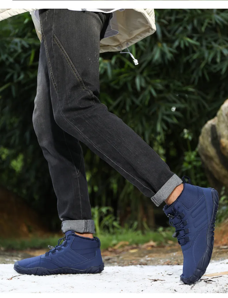 Outdoor-Schneestiefel für Herren im Winter, rutschfest, wasserdicht, Veet und warme Baumwollschuhe für Damen, Barfuß mit dicker Sohle_voghion.com