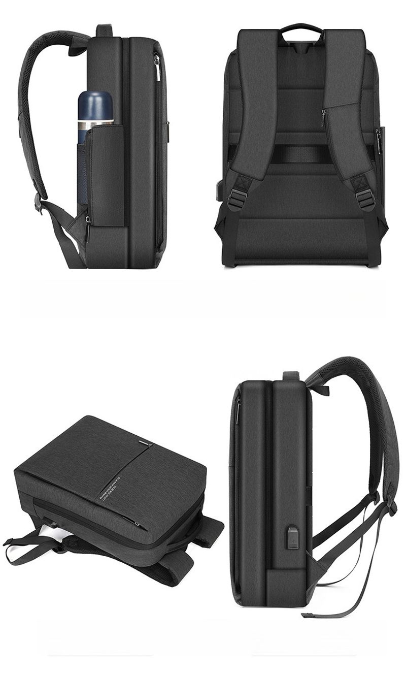Herren Business Freizeit Outdoor Studentenrucksack Damen Computer Rucksack Schwarz Wasserdicht 16 Zoll_voghion.com