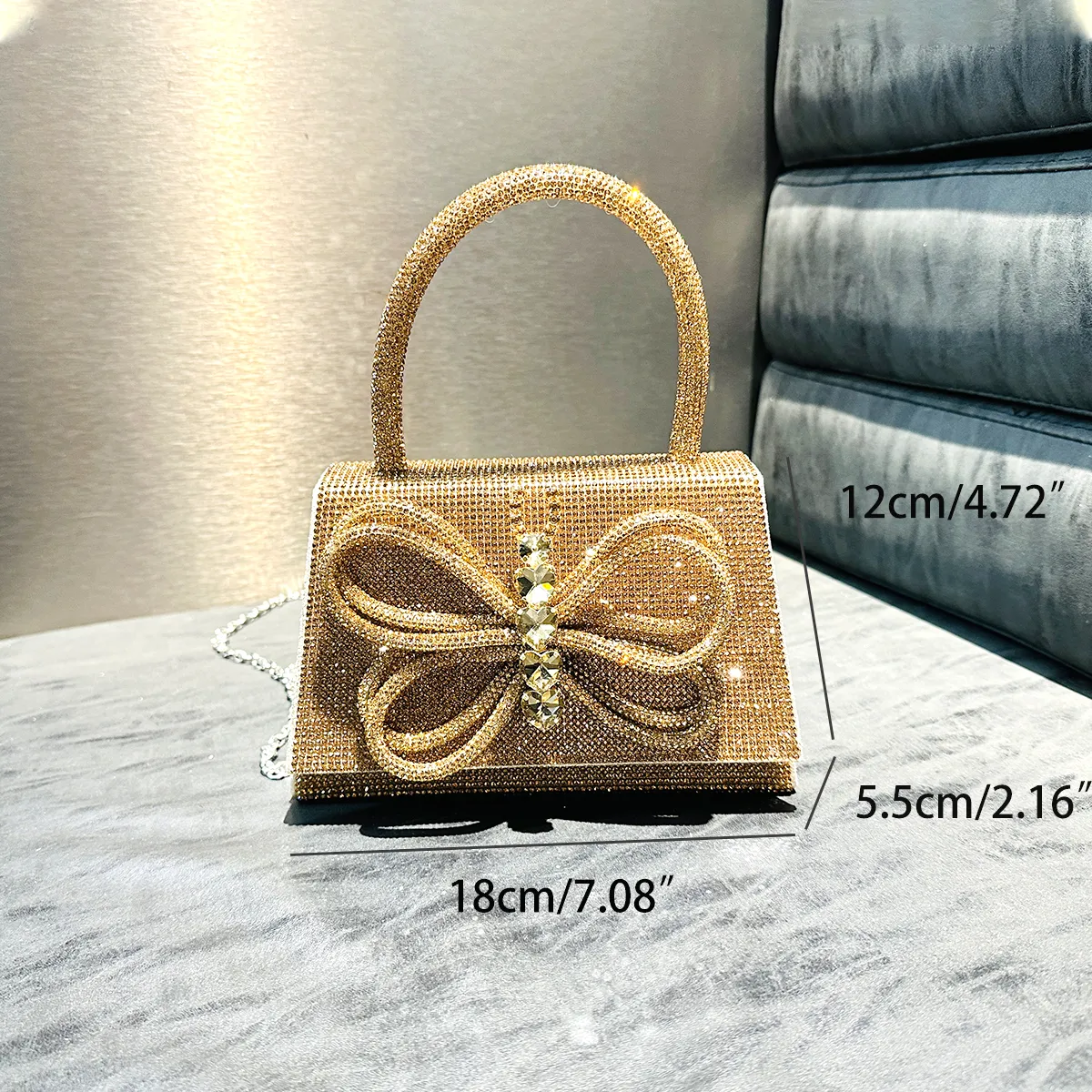 jiomay Golden Rhineste Tote Designer Handtaschen Elegante Geldbörsen für Frauen Shiny Menger Y2K Fi Umhängetasche s1OR #_voghion.com