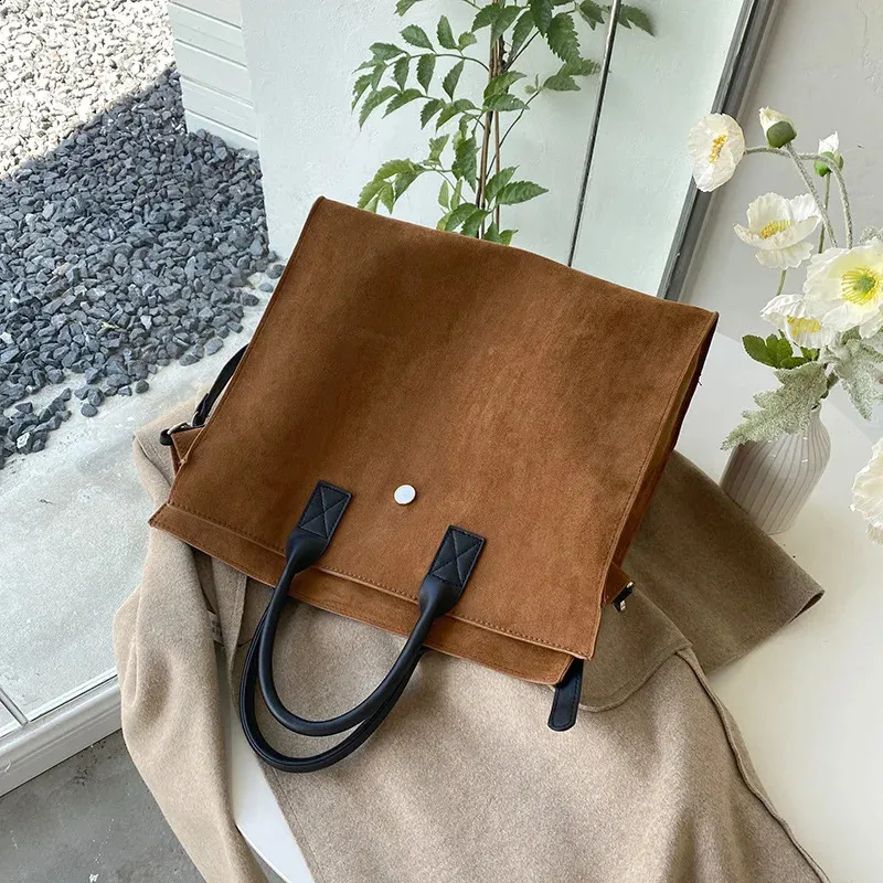 Borsa da donna in pelle opaca vintage, grande capacità, borse a tracolla, borse a tracolla da donna, borsa da viaggio casual grande marrone_voghion.com